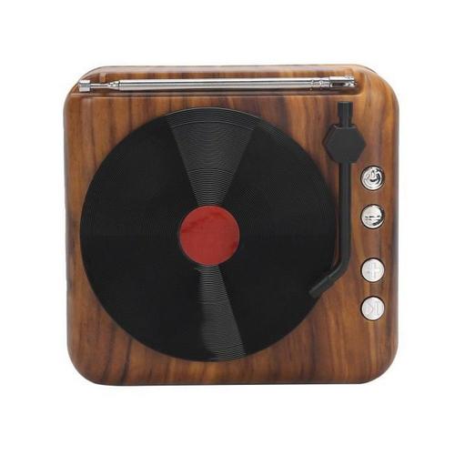 Haut-parleur portable Mini lecteur de disque vinyle rétro Haut-parleur sans fil Bluetooth Subwoofer haute définition