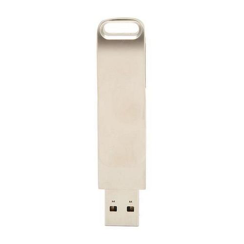 Clé USB 2 en 1 USB 3.0 Type C pour téléphone portable Clé USB rotative en métal pour le stockage d'images (Argent 256 Go)