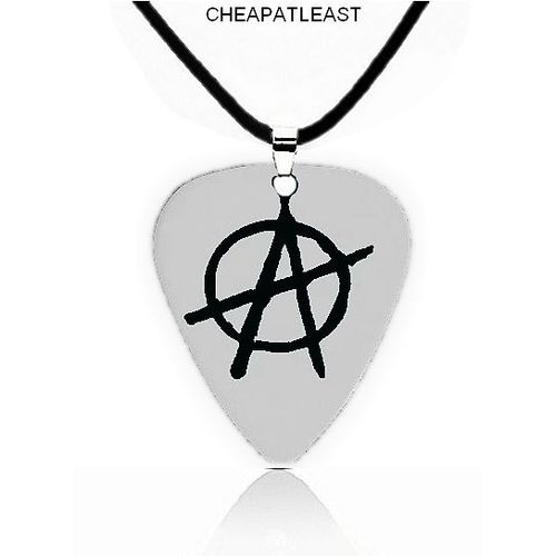Collier Anarchie Avec Pendentif Médiator De Guitare Symbole Punk Rock Grunge