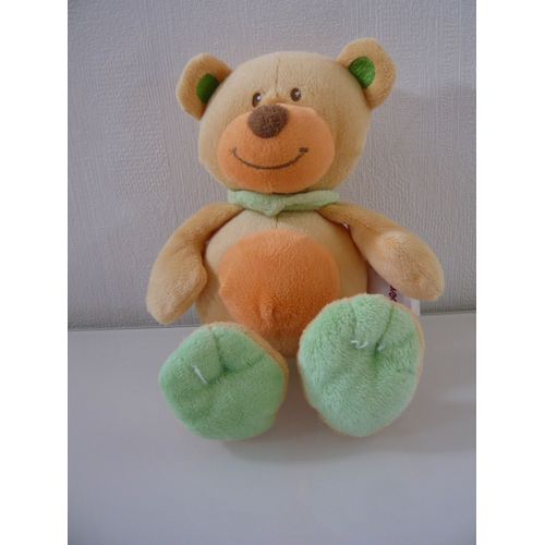 Doudou Musical Ourson Benjy Jaune, Orange, Vert, Bleu