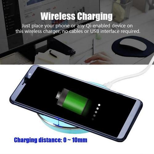 Chargeur Rapide Qi Station De Charge De Bureau Chargeur Rapide Sans Fil Qi Avec Câble Usb Pour Samsung/Iphone Vert