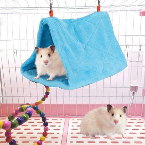 Hamac Nid Garder Au Chaud Maison Suspendue Pour Hamster Sucre Planeur Oiseau Perroquet (Bleu Clair M)