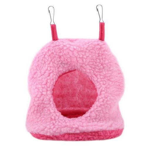 Nid De Perroquet Nid De Perroquet Berbère Polaire Chaud En Peluche Hamac Suspendu Balançoire Lit Grotte Pour Oiseau De Compagnie Rose