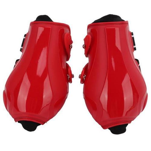 Cheval Tendon Brace Guard Rouge Obstacle Cheval Jambe Protecteur Bottes Cheval Leggings Pu Dur Shell