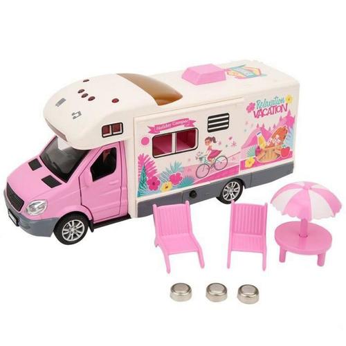 Voyage Voiture Jouet Caravane Jouet Simulation Enfant Heureux Voyager Alliage Lumière Sonore Pour Skyhawk (Rose)