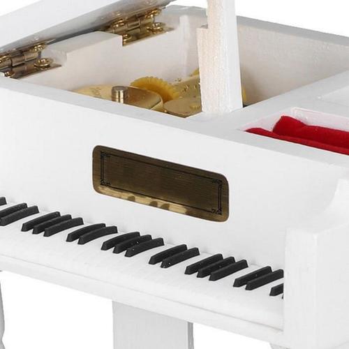 Boite À Musique Modèle Piano 12.5 X 12 X 8.5cm Blanc