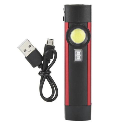 Mini lampe de poche Led Cob lampe de poche lumière violette Mini torche magnétique 4 modes USB rechargeable (5W)