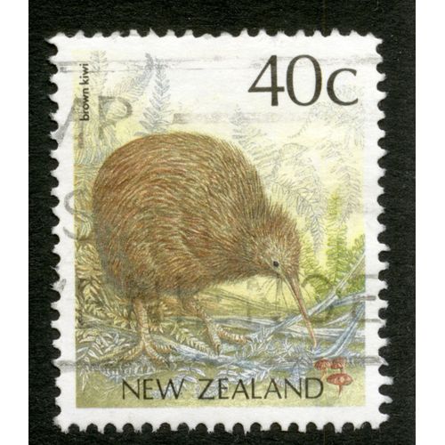 Timbre Oblitéré New Zealand, Brown Kiwi, 40 C
