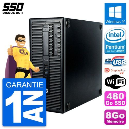PC Tour HP ProDesk 600 G1 Intel Pentium G3220 RAM 8Go SSD 480Go Windows 10 Wifi