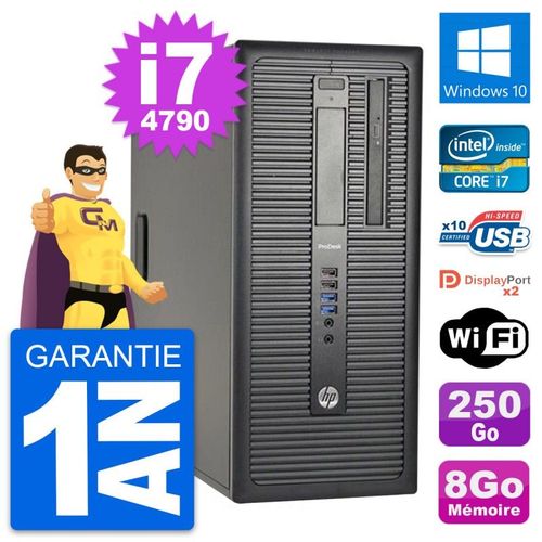 PC Tour HP ProDesk 600 G1 Intel i7-4790 RAM 8Go Disque Dur 250Go Windows 10 Wifi