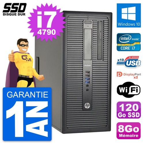 PC Tour HP ProDesk 600 G1 Intel Core i7-4790 RAM 8Go SSD 120Go Windows 10 Wifi