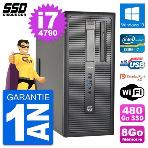 PC Tour HP ProDesk 600 G1 Intel Core i7-4790 RAM 8Go SSD 480Go Windows 10 Wifi