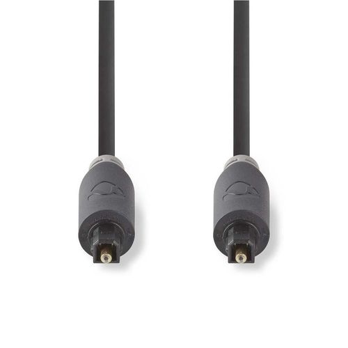 Câble audio numérique optique TOSLINK mâle-mâle - 2 m - fibre optique - anthracite - rond - Nedis CABW25000AT20