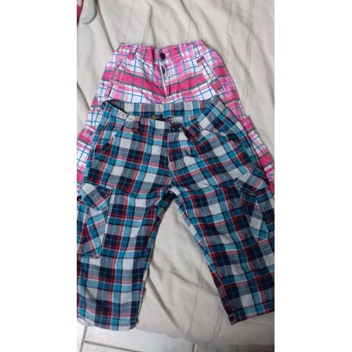 Deux Bermuda Short, Garçon 10 Ans À Carreaux