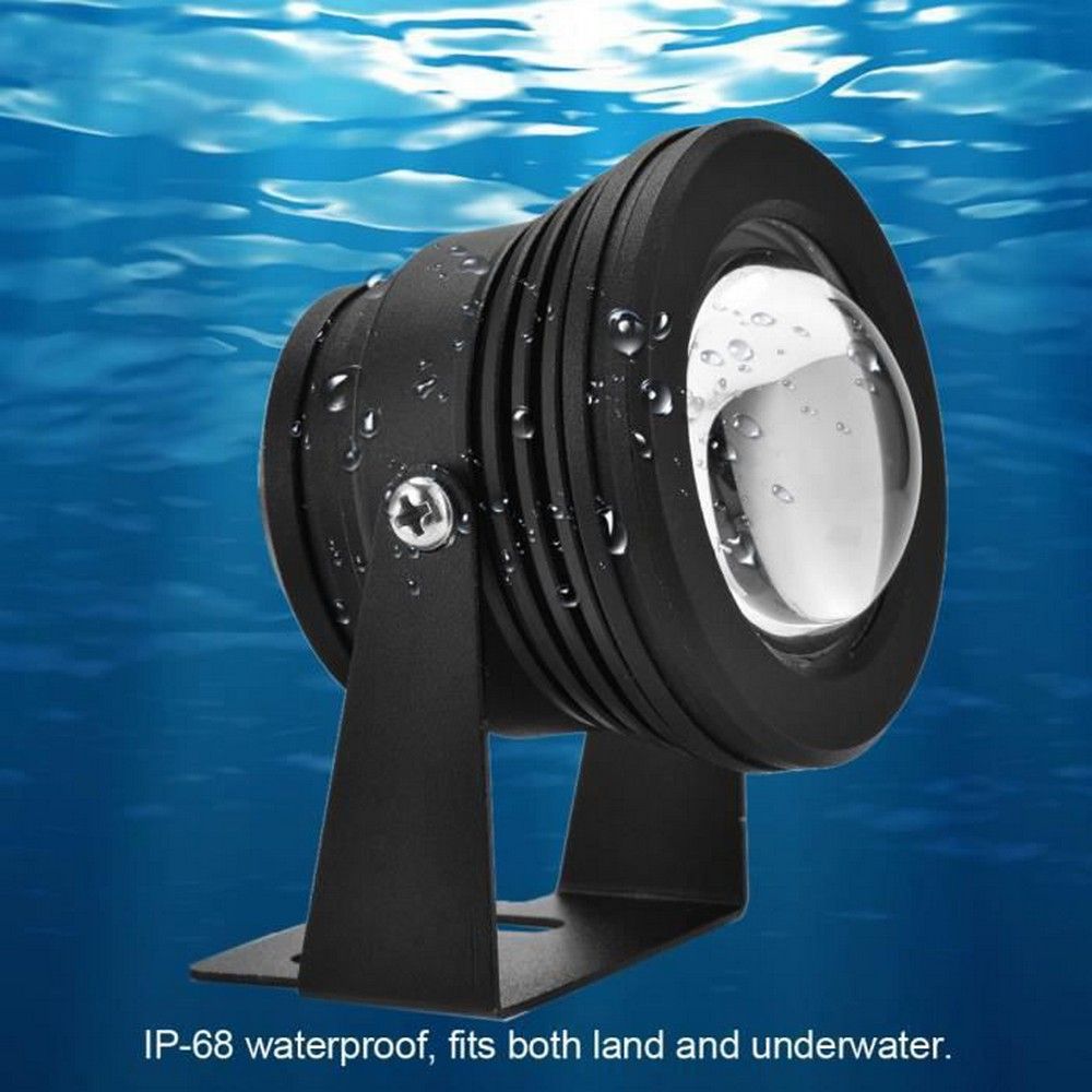 Aquarium Led Spotlight 12v 10w Rgb Étanche Aquarium Led Spotlight Lampe Pour Fish Tank Piscine Jardin Noir