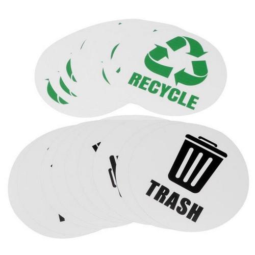 Recycler l'autocollant poubelle étiquette haute qualité réutilisable auto-adhésif 18 pièces/ensemble lieu public