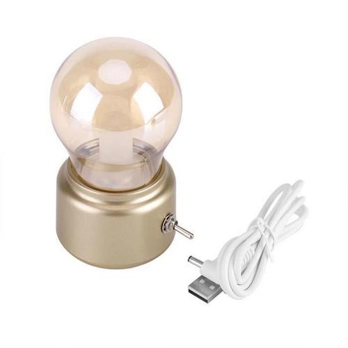 Retro Led Light Creative Retro Led Night Light Usb Lampe De Chevet Rechargeable Lampe De Bureau Or