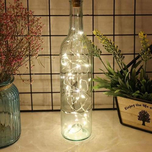 Bouteille Liège Guirlande Lumineuse 6pcs 1m 10led Solaire Alimenté Liège Forme Guirlande Lumineuse Bouteille Étanche