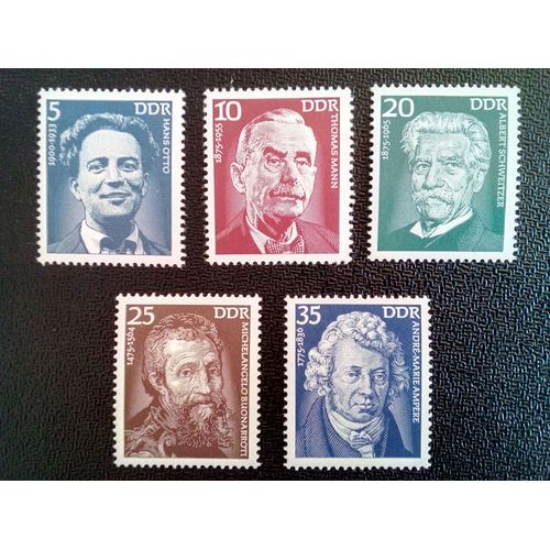 Timbre Allemagne / Rda Yt 1706 A 1710 Séries: Personnalités Importantes 1975 ( 041012 )