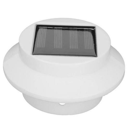 La Gouttière Solaire Allume L'éclairage Blanc De Lumière Blanche De Lampe D'avant-Toit De La Lumière 3led De Barrière Solaire Blanche