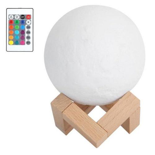 Led Moon Lamp Lampe De Chevet Led Tridimensionnelle 16 Couleurs Touch Remote Control Rgb Night Light Lampe De Chevet