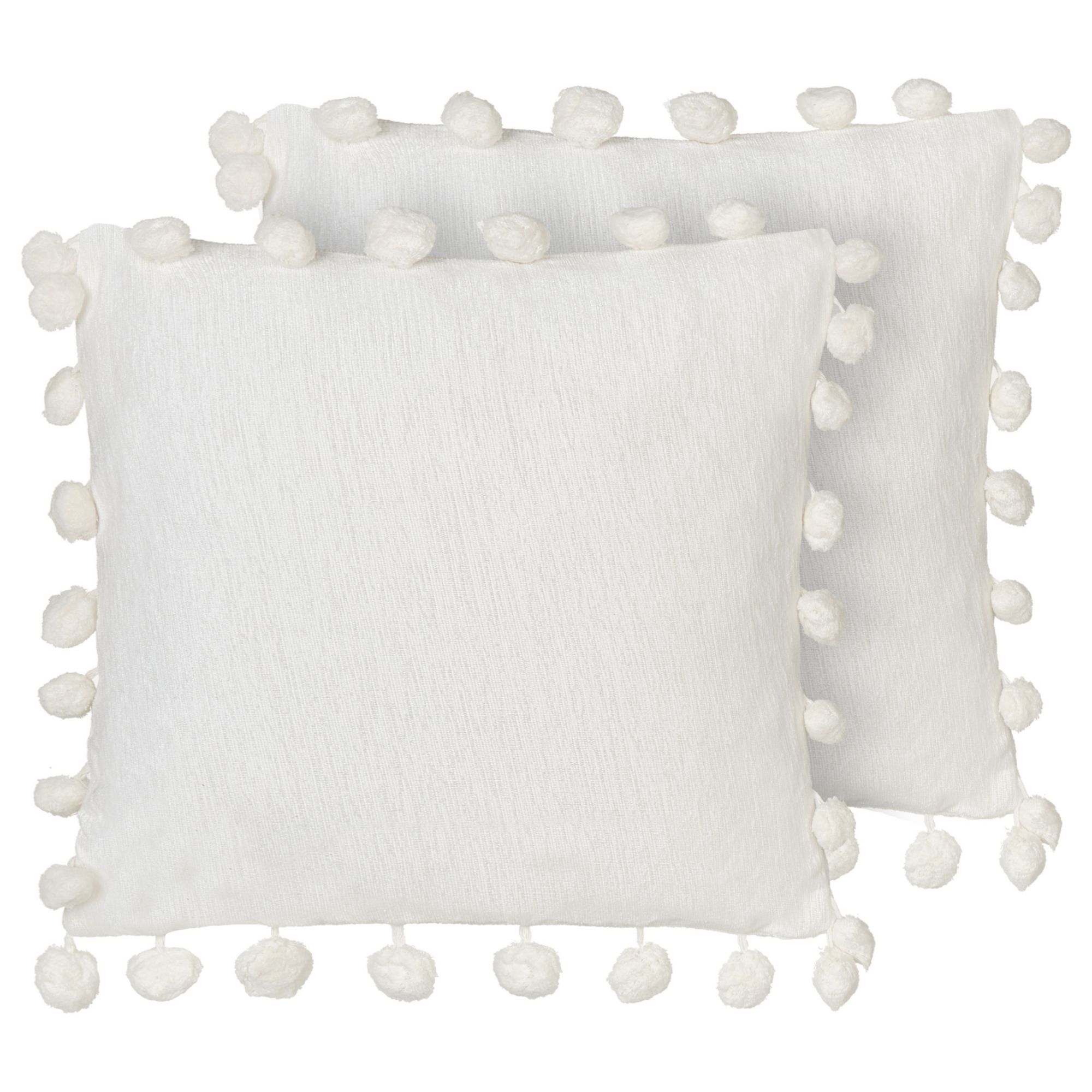 Lot De 2 Coussins Polyester Blanc Jasmine