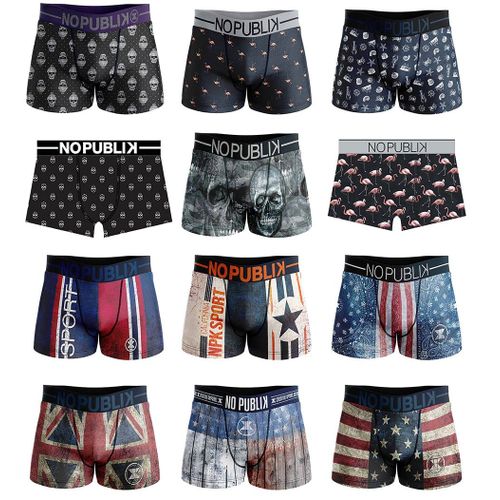 Boxer No Publik Homme Confort Et Fantaisie En Microfibre -Assortiment Modèles Photos Selon Arrivages- Pack De 3 Boxers Surprise