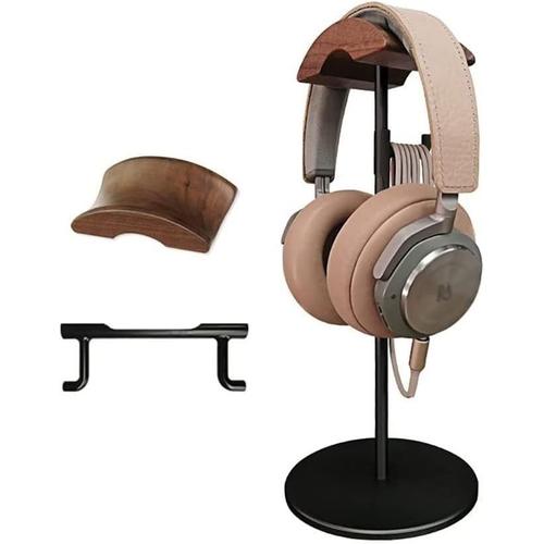 Écouteurs de Bureau Support en Bois en Alliage d'aluminium for Casque de Bureau, présentoir for Casque, Accessoires de Table de Jeu, Support for Casque (Couleur : Gris) (Couleur : GR (Color : Black)