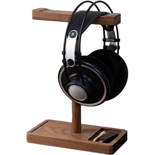 Support pour Casque en Bois - Cintre pour Casque Gam 1/2 pièces | Support de Casque en Noyer Noir | Support pour Casque Portable | Support Casque Universel | Support Casque pour Game Studio Home