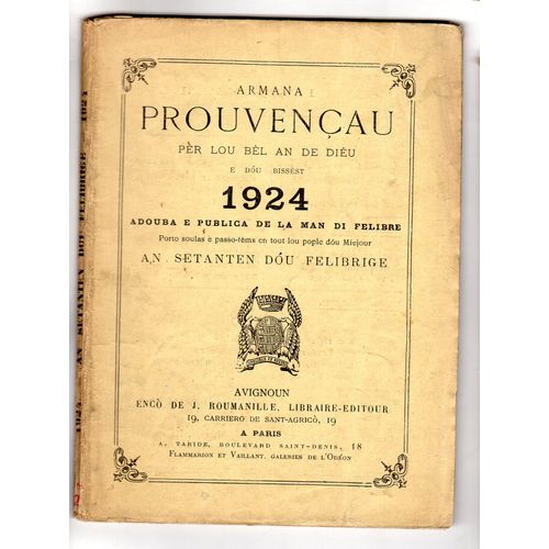 Almanach Provençal 1924 Armana En Prouvencau