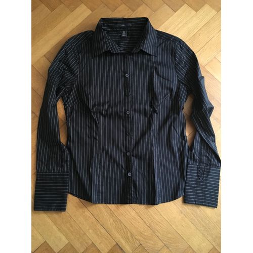 Chemisier H&m Noir Rayé Blanc Taille 40