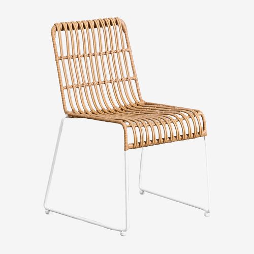 Pack De 2 Chaises De Salle À Manger En Rotin Synthétique Aroa Blanc