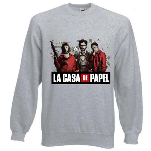 Sweat Casa De Papel Homme Gris