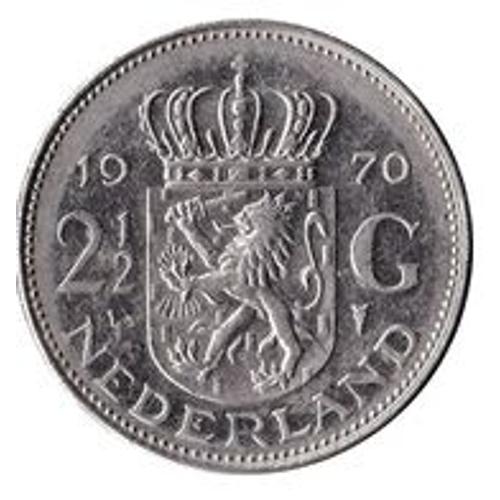 Pièce 2 1/2 Gulden Pays-Bas 1970