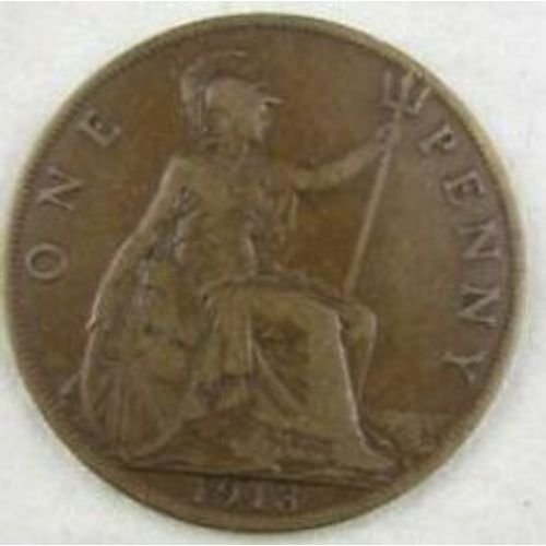 Pièce 1 Penny George V Royaume-Uni 1913