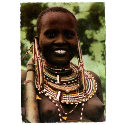 Carte Postale East Agrica Masai Girl 10,1/14,5 Cm Verso Écrit Oblitérée Tanzanie