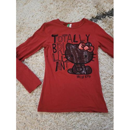 T-Shirt Ml Hello Kitty Rouge 10 Ans