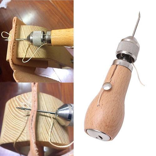 Outils d'alêne de poignée en bois pour coudre la couture d'artisanat en cuir Vh 