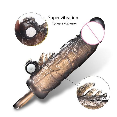 Vibreur Reutilisable Preservatif Manchon Penis Male Elargissement Sex Toys Pour Homme Retarder L'ejaculation Coq Vibrant Anneau Penis Masseur