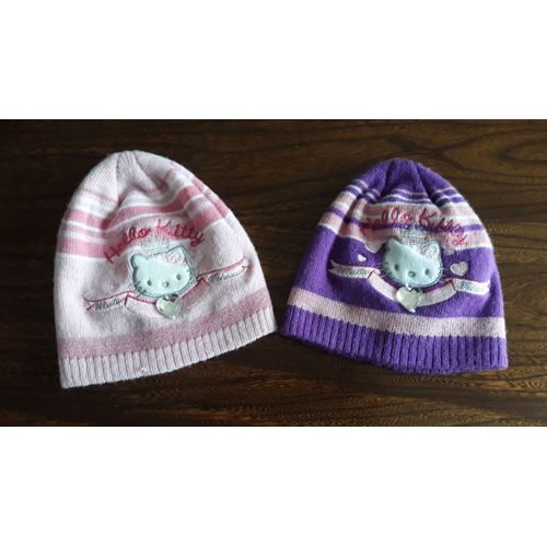 Lot De 2 Bonnets Hello Kitty Taille 4ans