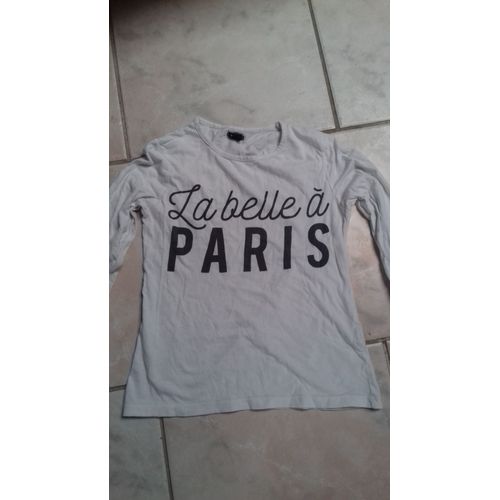 T Shirt Manche Longue Fille "Belle À Paris 18/10 Ans