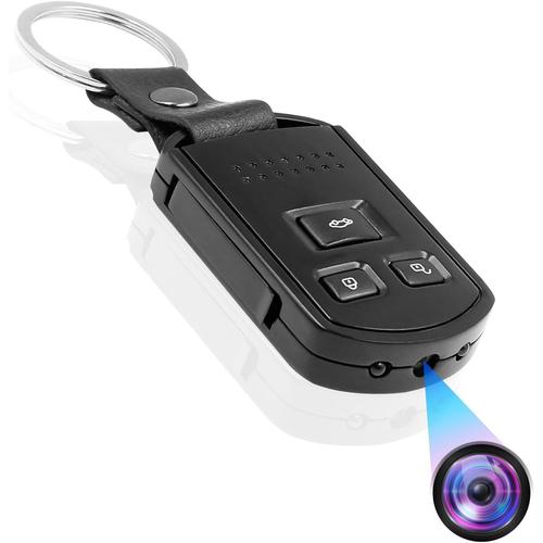Mini Camera Espion, Caméra Cachée Porte Clés 1080P HD Caméra Surveillance Sécurité Portable Keychain Enregistrement Audio Détection de Mouvement, Vision Nocturne