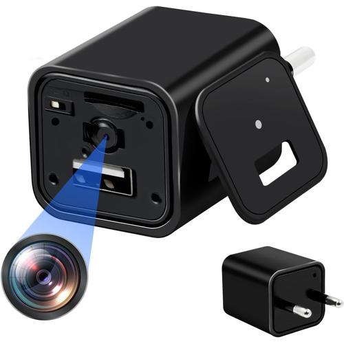 Caméra Espion Mini Chargeur USB Caméra Cachée 1080P HD Caméra Vidéo Espion Détection de Mouvement Et Enregistrement Cyclique Caméras de Surveillance de Sécurité à Domicile