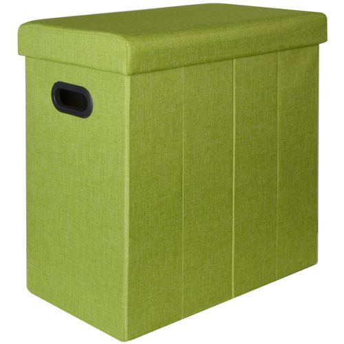 DuneDesign Panier à Linge pliable 70L coffre de rangement pliant avec poignées couvercle pouf imitat