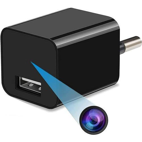 Adaptateur USB Petite Caméra Espion - Chargeur Mural HD 1080P Mini Caméras Vidéo Sécurisées Spy Cam