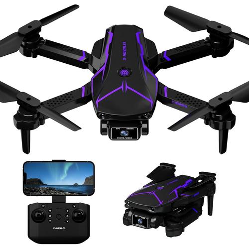 Drone Avec Caméra 720p Pour Adultes, Rc Quadricoptère Fpv, Avec Vidéo En Direct Wifi, Pliable Mini Drone, Mode Sans Tête, Maintien D'altitude, Vol De Trajectoire, 3d Flip Pour Débutants, 2 Batteries-Générique