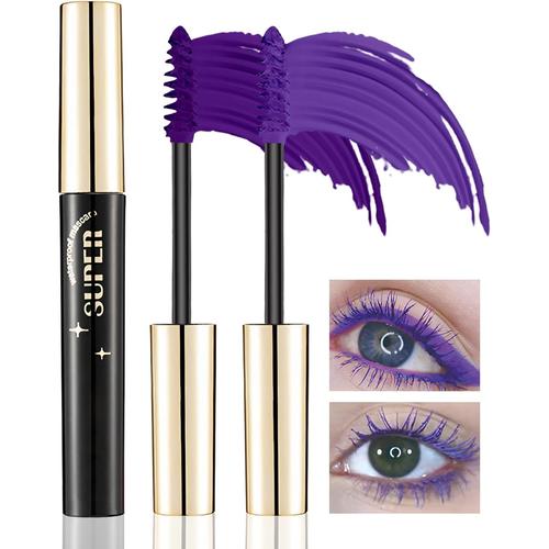 Mascara Volume Et Longueur- 2colors Violet Mascara Extension De Cils Effet Volume, Waterproof Et Longue Tenue,Not Blooming Eye Lashes Mascara Thick Curling Mascara Pour Femmes-08+09 