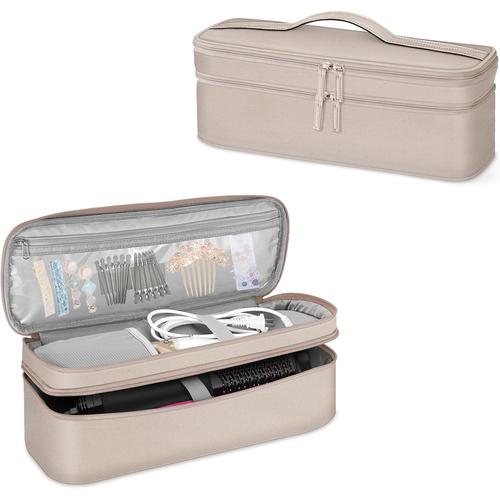 Étui de Voyage pour REVLON Professional One-Step Style-Booster 5292, Sac de Rangement Double Couche pour BaByliss AS952E/ 668E, Philips HP8657/00, Remington Brosse Seche Cheveux (Champagne)