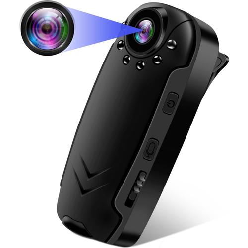 Mini Caméra Espion, Camera Cachée Enregistreur Vidéo Portable 1080P HD, Caméra de Sécurité Caméscope avec Objectif Grand Angle 125° Vision Nocturne IR