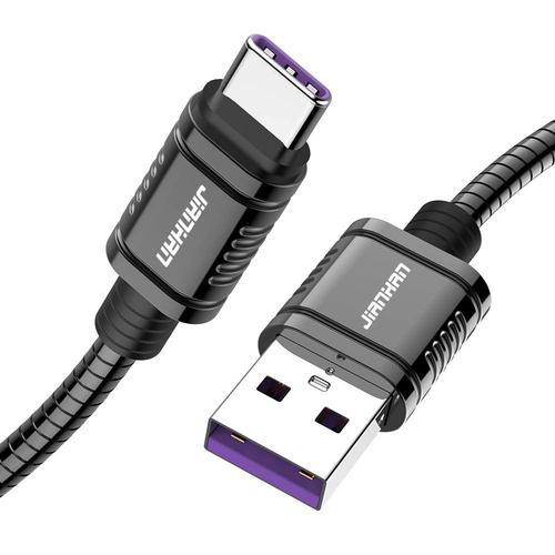Câble USB Type C Chargeur 5A USB C Métallique Connecteur Ultra Résistant 1M Charge Rapide pour Huawei P40 Pro,P20,P30 Pro, P30,Mate 20 Pro,Mate 20,Mate 20 RS,nova 5 Pro, Honor 20 Pro